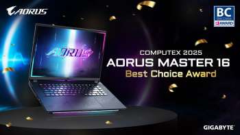 Ноутбук Gigabyte  Aorus Master 16 AI PC получил награду Computex 2025 Best Choice Award за дизайн и ИИ-возможности
